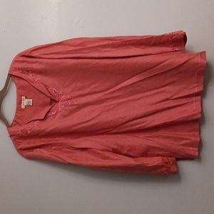 Cynthia Taylor size 1X women's  100% silk dark pink blouse blouse.